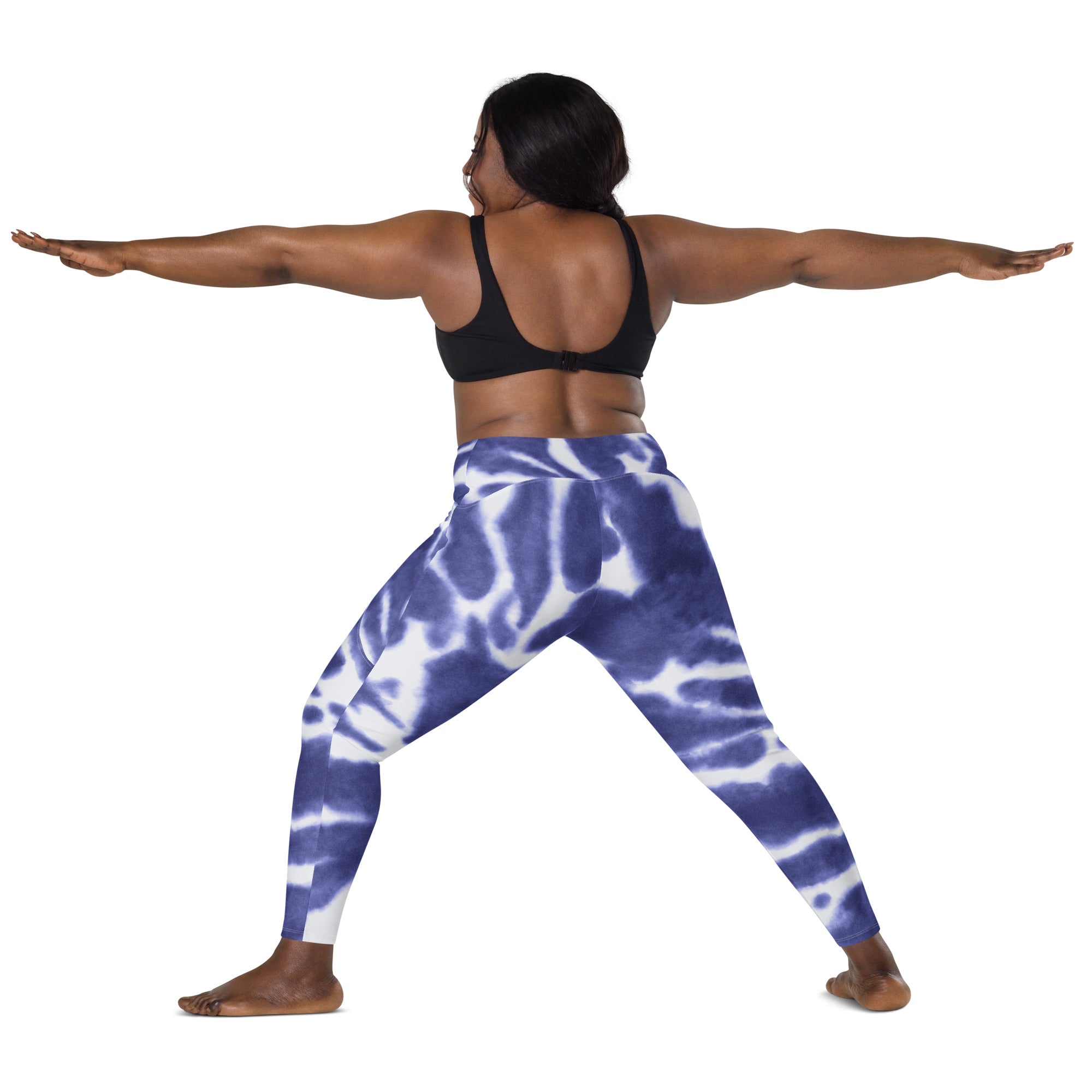 Blue/Purple Splash Leggings with Side Pockets